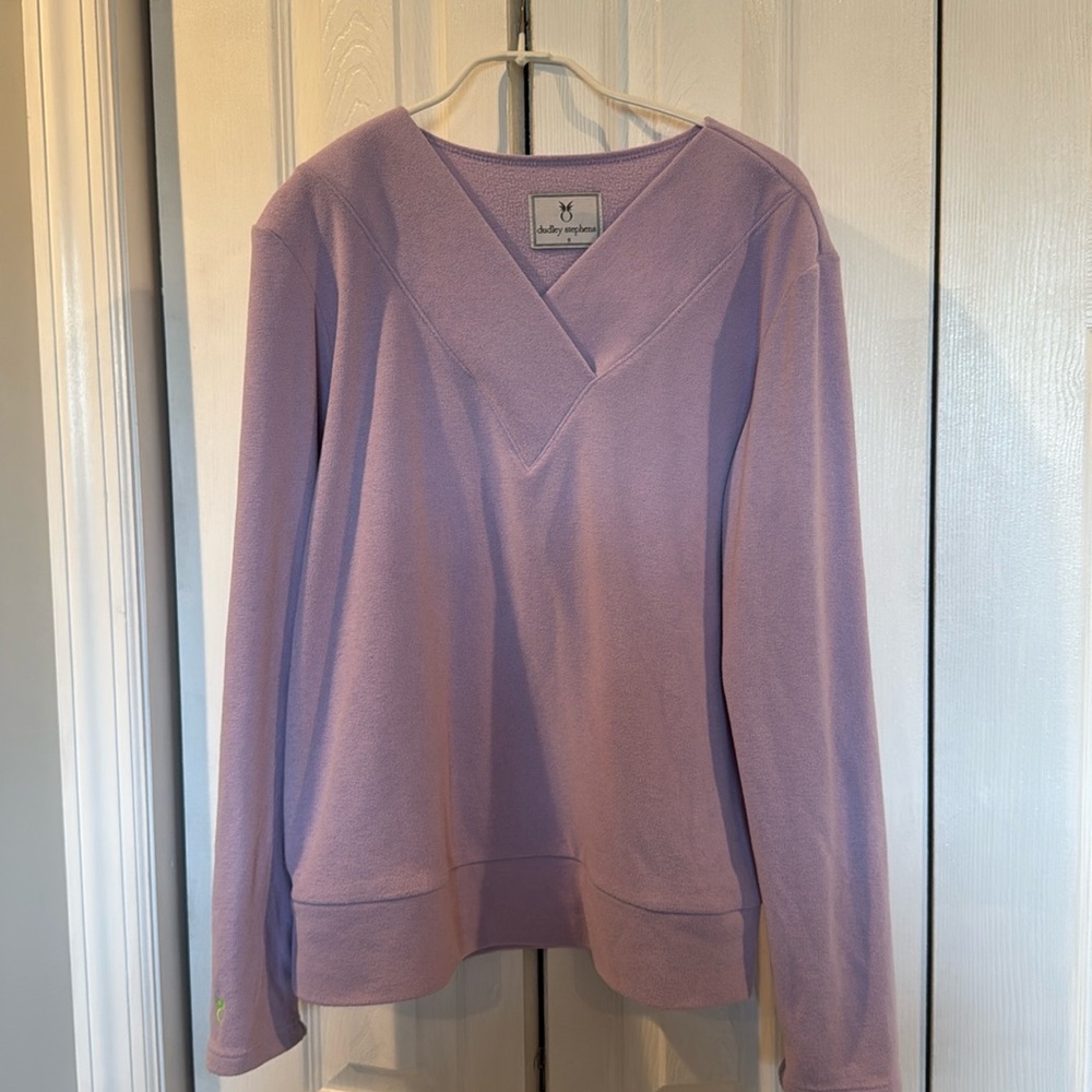 Dudley Stephens Valley V-Neck in Terry Fleece lilac